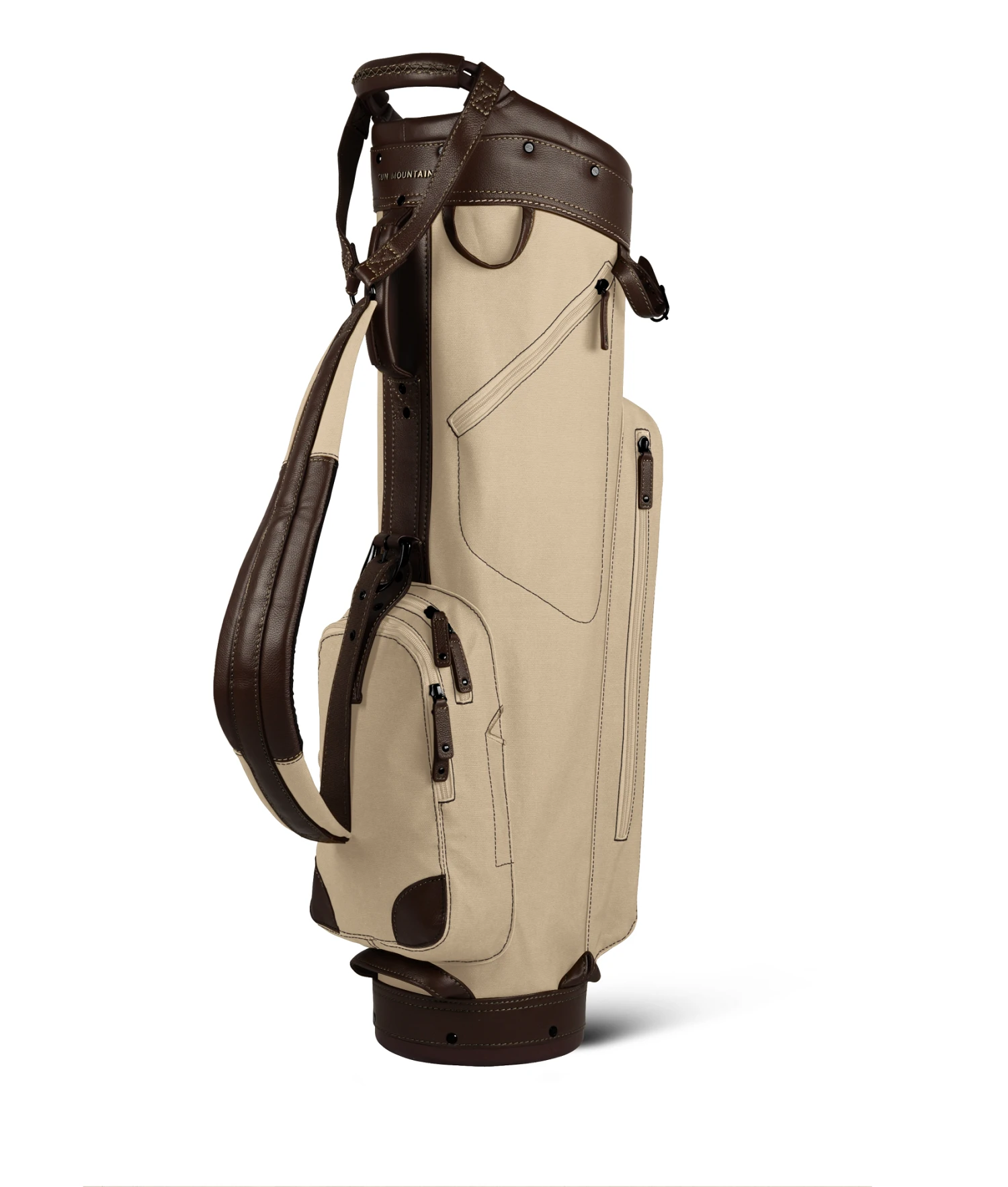 Sun Mountain Golf Canvas & Leather Cart Bag Sun Mountain Golf Canvas & Leather Cart Bag -Ozark Golf Shop 190738CanvasLeatherCartNatural Brown