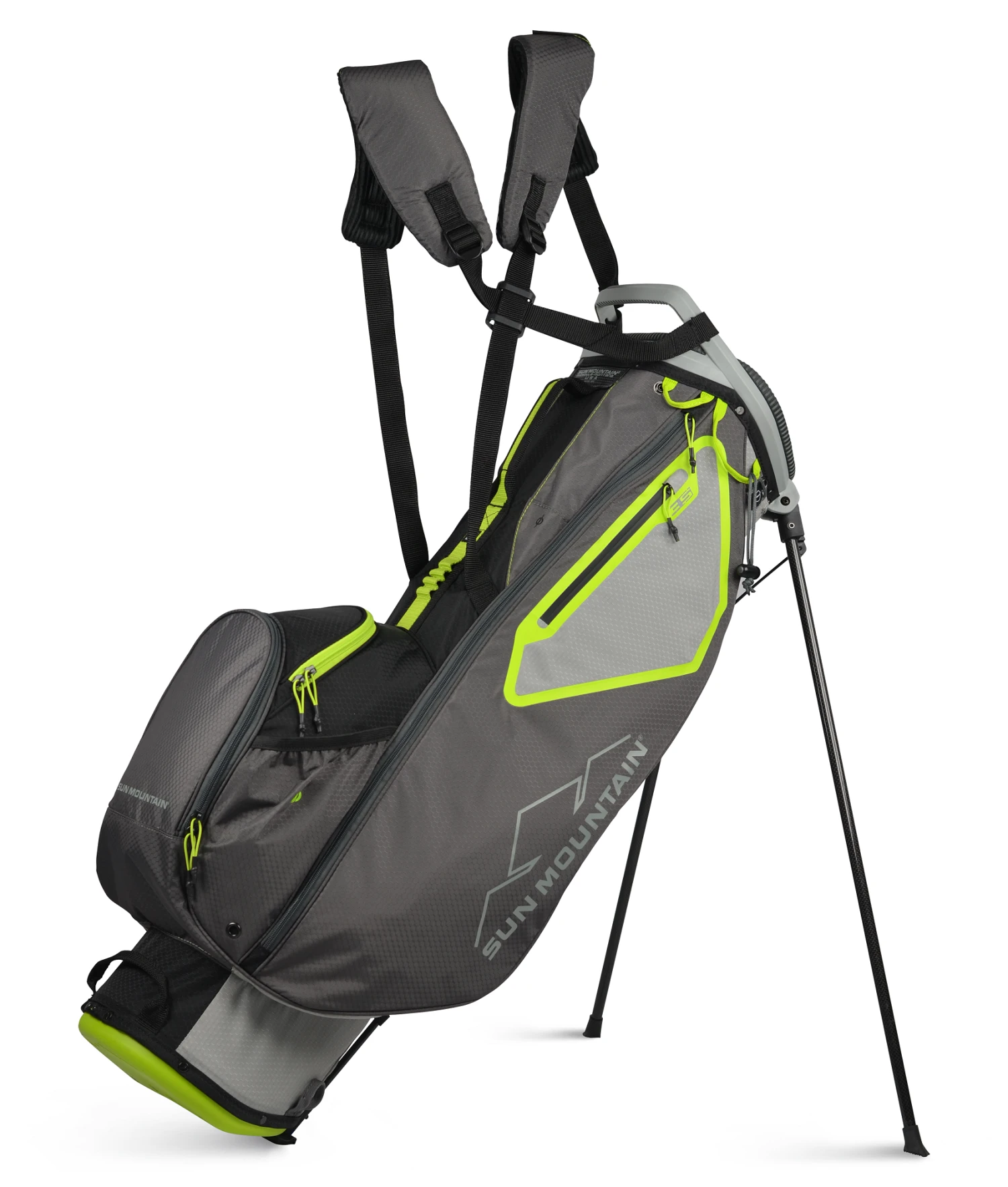 Sun Mountain Golf 2021 3.5 LS Carry Stand Bag Sun Mountain Golf 2021 3.5 LS Carry Stand Bag -Ozark Golf Shop 21004535LSCement Gun Black RushGreen