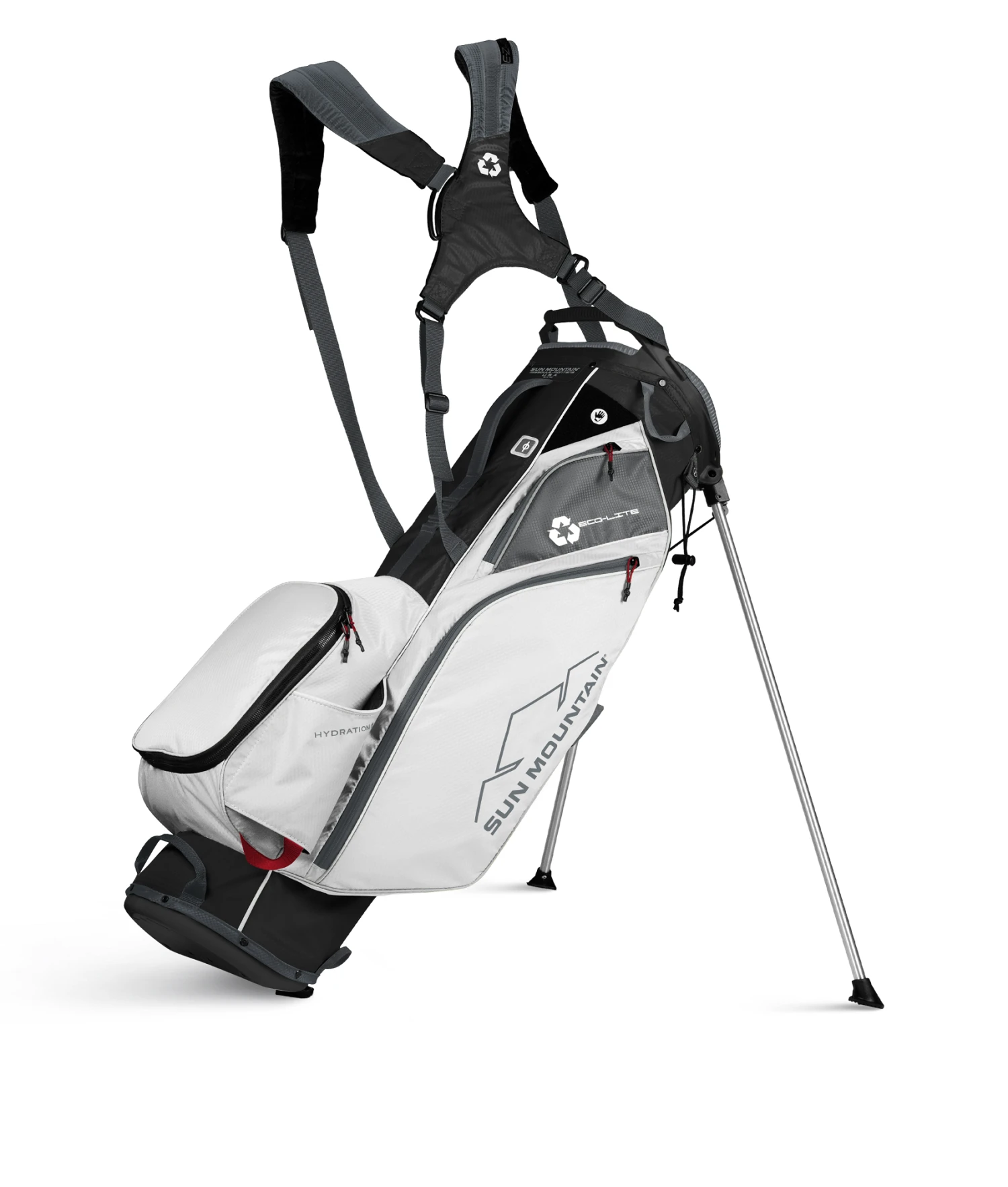 Sun Mountain Golf 2021 Eco-Lite Stand Carry Bag Sun Mountain Golf 2021 Eco-Lite Stand Carry Bag -Ozark Golf Shop 210131EcoLiteStandBlack White Gun Red