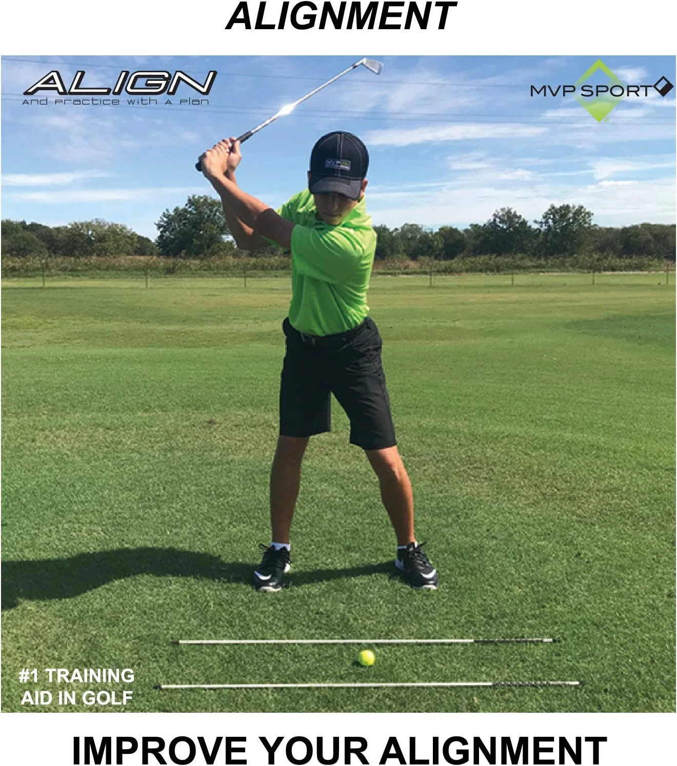 MVP Sport Golf Alignment Sticks 2-Pack MVP Sport Golf Alignment Sticks 2-Pack -Ozark Golf Shop AlignmentRods Red 3