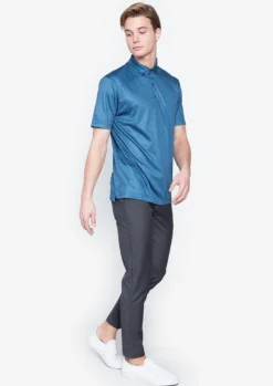 Callaway Jack Nicklaus Black Label By Perry Ellis All Over Mini Foulard Polo Shirts -Ozark Golf Shop AllOverMiniFoulardPolo DeepDiveBlue4