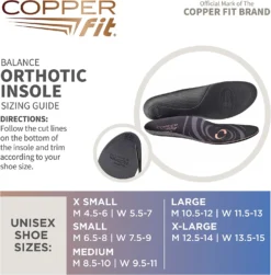Copper Fit Balance Orthotic Insoles -Ozark Golf Shop BalanceOrthoticInsoles Medium 2