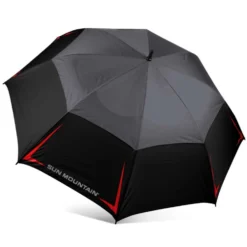 Sun Mountain Golf 68" Manual Umbrella -Ozark Golf Shop Black Gunmetal Red