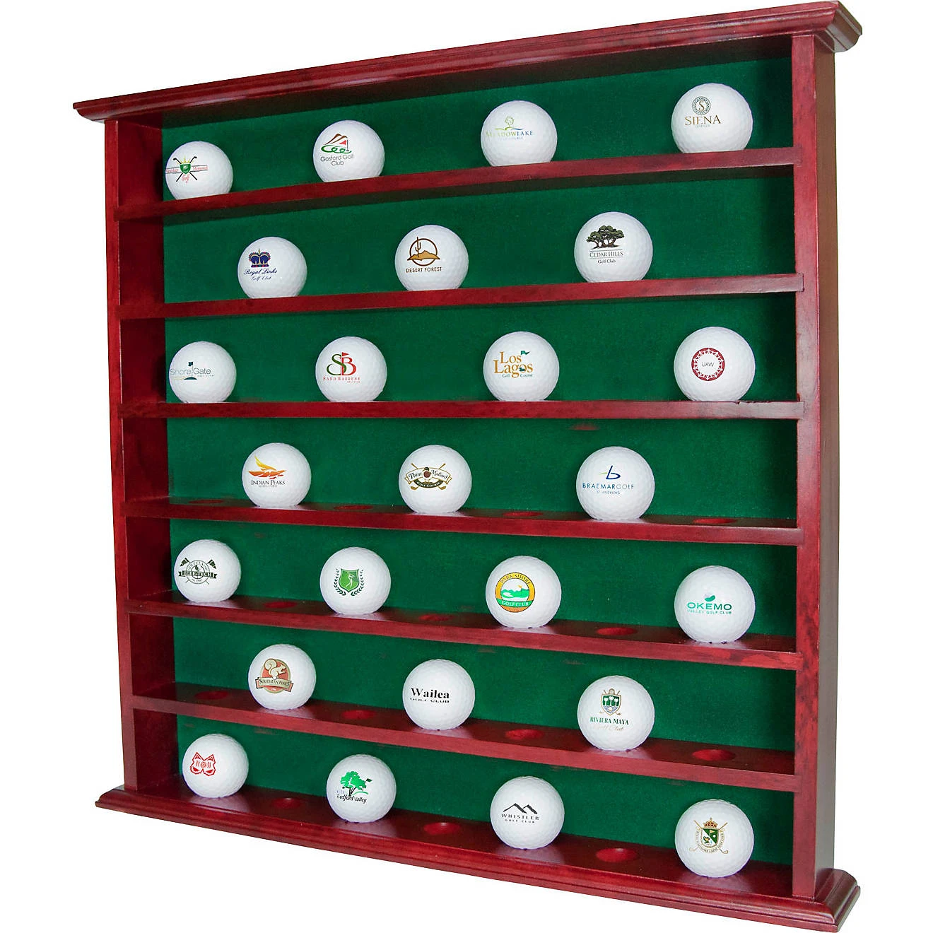 Golf Ball Display Cabinet - 49 Golf Balls Golf Ball Display Cabinet - 49 Golf Balls -Ozark Golf Shop ClubHouseGolfBallDisplay 49b