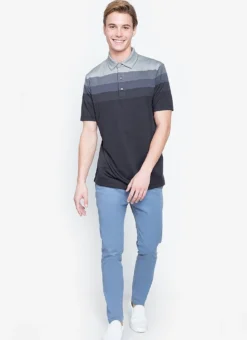 Callaway Jack Nicklaus Black Label By Perry Ellis Engineered Jacquard Polo Shirts -Ozark Golf Shop EngineeredJacquardPolo Caviar4