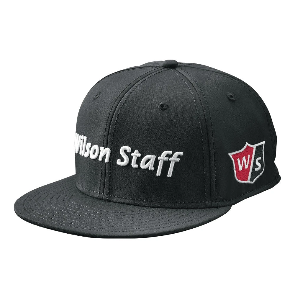 Wilson Staff Golf Flat Brim Tour Caps - Assorted Colors Wilson Staff Golf Flat Brim Tour Caps - Assorted Colors -Ozark Golf Shop Flat Brim Black 1