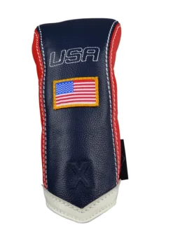 Sun Mountain Golf Leather Head Covers -Ozark Golf Shop G823793Navy Red WhiteChevronX