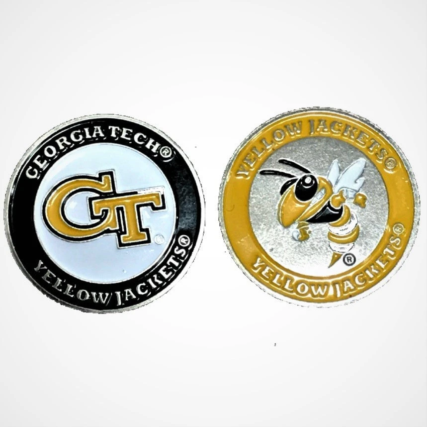 NCAA Double Sided Collegiate Golf Ball Marker Coins NCAA Double Sided Collegiate Golf Ball Marker Coins -Ozark Golf Shop GeorgiaTech