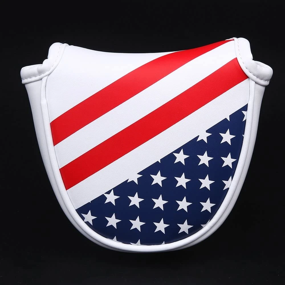 Volf Golf Red White Blue Synthetic Leather USA Mallet Putter Cover Volf Golf Red White Blue Synthetic Leather USA Mallet Putter Cover -Ozark Golf Shop VolfGolfHeadcovers USAMalletPutter2