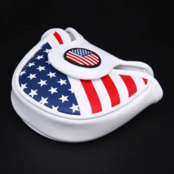 Volf Golf Red White Blue Synthetic Leather USA Mallet Putter Cover 2 Volf Golf Red White Blue Synthetic Leather USA Mallet Putter Cover -Ozark Golf Shop VolfGolfHeadcovers USAMalletPutter3