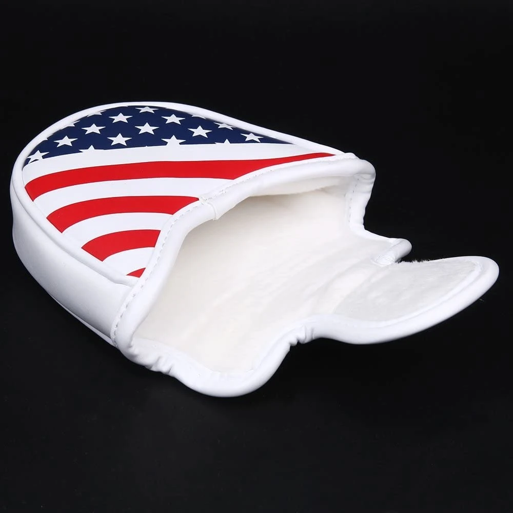 Volf Golf Red White Blue Synthetic Leather USA Mallet Putter Cover Volf Golf Red White Blue Synthetic Leather USA Mallet Putter Cover -Ozark Golf Shop VolfGolfHeadcovers USAMalletPutter5