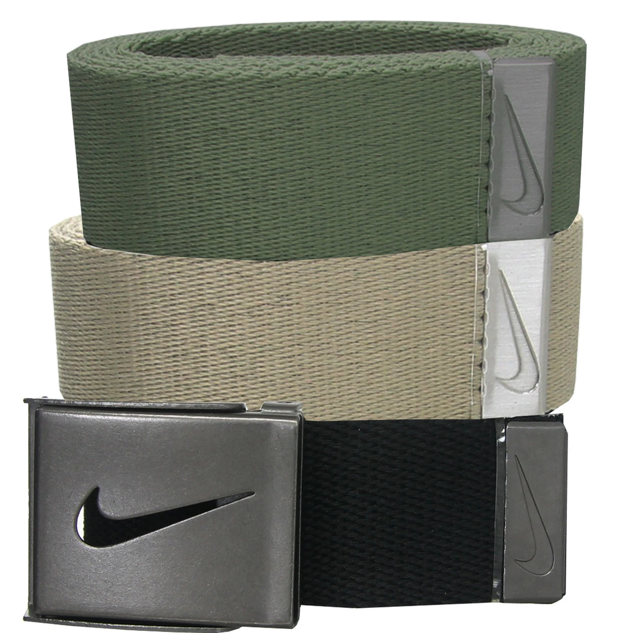 Nike 3-in-1 Web Belt Packs Nike 3-in-1 Web Belt Packs -Ozark Golf Shop WebBelt BlackCargoKhaki