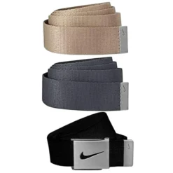 Nike 3-in-1 Web Belt Packs 3 Nike 3-in-1 Web Belt Packs -Ozark Golf Shop WebBelt BlackKhakiDarkGray