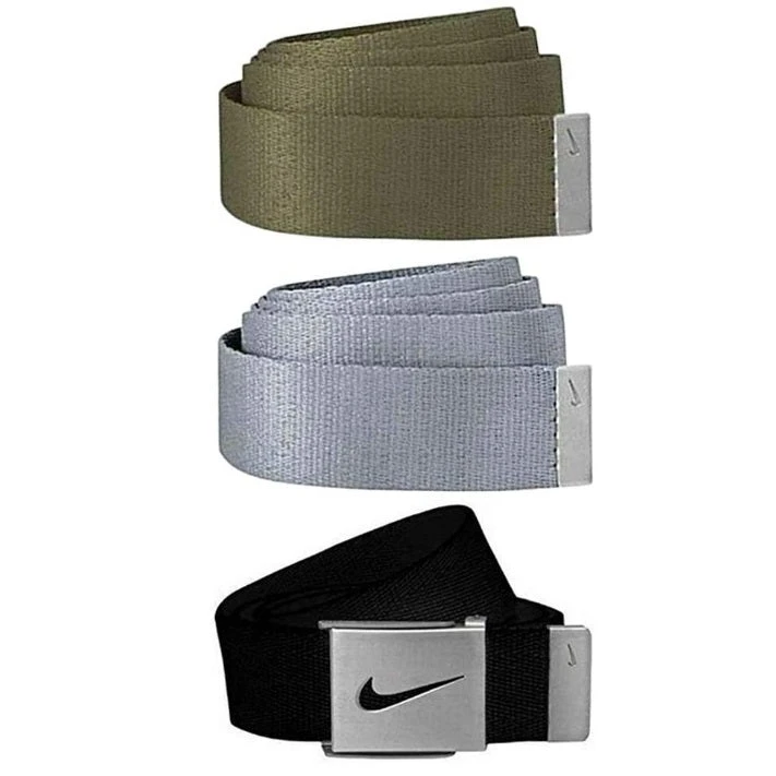 Nike 3-in-1 Web Belt Packs Nike 3-in-1 Web Belt Packs -Ozark Golf Shop WebBelt BlackOliveLightGray