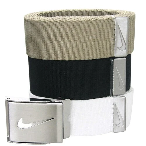 Nike 3-in-1 Web Belt Packs Nike 3-in-1 Web Belt Packs -Ozark Golf Shop WebBelt WhiteKhakiBlack