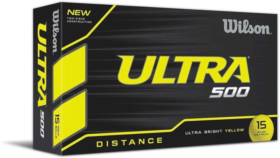 Wilson Ultra 500 Golf Balls 15 pack Wilson Ultra 500 Golf Balls 15 Pack -Ozark Golf Shop Wilson Ultra 500 Distance Yellow Golf Balls