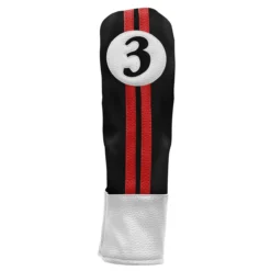 Sahara Retro Vintage #3 Fairway Wood Headcovers 5 Sahara Retro Vintage #3 Fairway Wood Headcovers -Ozark Golf Shop fw 3 hc black red