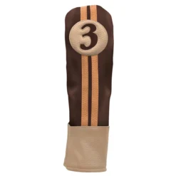 Sahara Retro Vintage #3 Fairway Wood Headcovers 7 Sahara Retro Vintage #3 Fairway Wood Headcovers -Ozark Golf Shop fw 3 hc chocolate tan